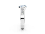 White gold Fancy Blue Pear Cut Cut Channel Set Solitaire Ring with Four-Prong Setting_14