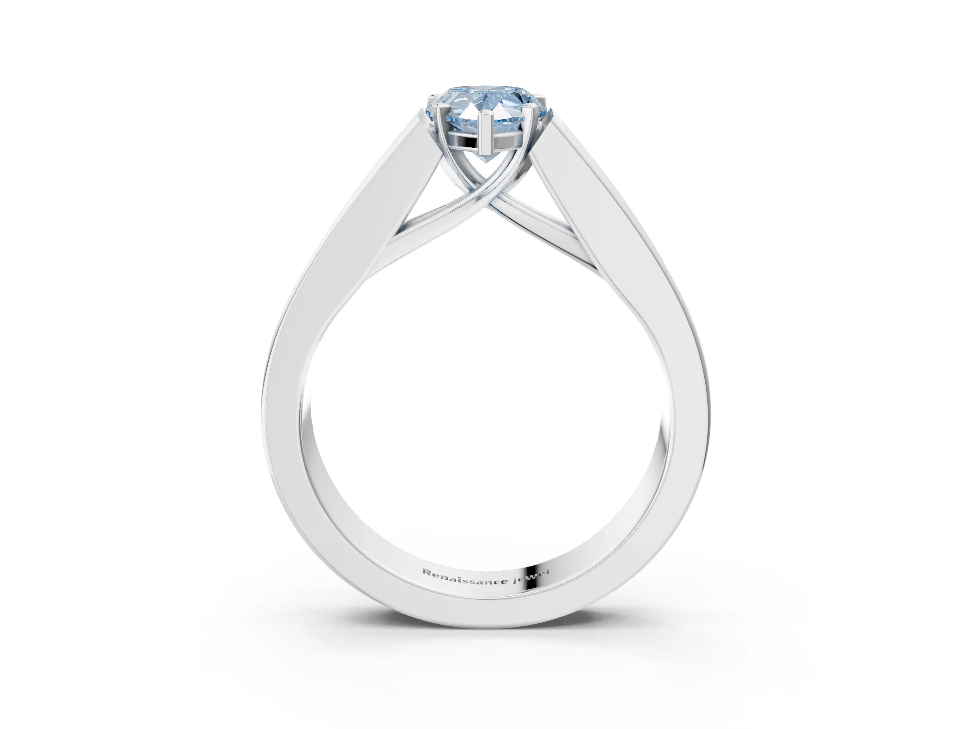 White gold Fancy Blue Pear Cut Cut Channel Set Solitaire Ring with Four-Prong Setting_15