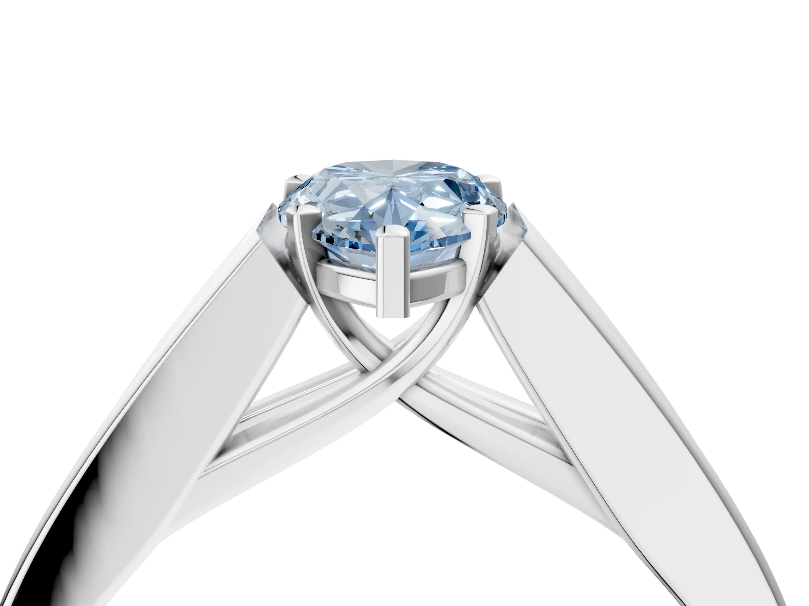 White gold Fancy Blue Pear Cut Cut Channel Set Solitaire Ring with Four-Prong Setting_16