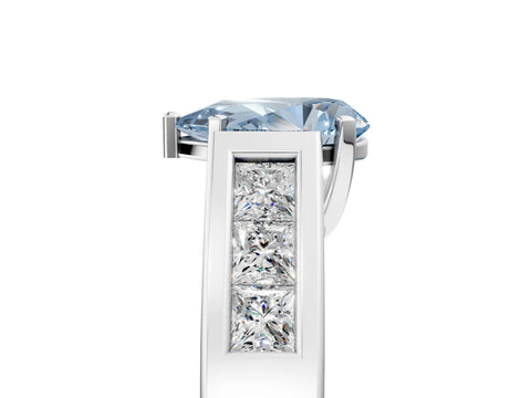 White gold Fancy Blue Pear Cut Cut Channel Set Solitaire Ring with Four-Prong Setting_17