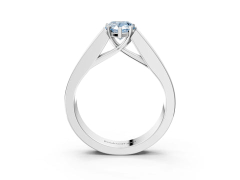 White gold Fancy Blue Pear Cut Cut Channel Set Solitaire Ring with Four-Prong Setting_3