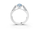White gold Fancy Blue Pear Cut Cut Diamond Channel Set Solitaire Ring with Four-Prong Setting_100