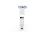 White gold Fancy Blue Pear Cut Cut Diamond Channel Set Solitaire Ring with Four-Prong Setting_110
