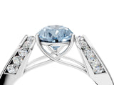 White gold Fancy Blue Pear Cut Cut Diamond Channel Set Solitaire Ring with Four-Prong Setting_88