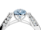 White gold Fancy Blue Pear Cut Cut Diamond Channel Set Solitaire Ring with Four-Prong Setting_88