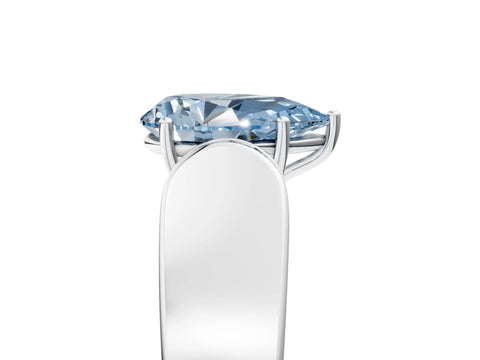 White gold Fancy Blue Pear Cut Cut Diamond Channel Set Solitaire Ring with Four-Prong Setting_89