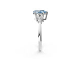 White gold Fancy Blue Pear Cut Cut Diamond Cluster Ring with Solitaire Band and Four-Prong Setting_26