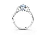 White gold Fancy Blue Pear Cut Cut Diamond Cluster Ring with Solitaire Band and Four-Prong Setting_27