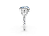 White gold Fancy Blue Pear Cut Cut Diamond Halo Engagement Ring with Open Split Pavé Band_2