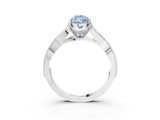 White gold Fancy Blue Pear Cut Cut Diamond Twisted Band with Milgrain Pave Setting and Four-Prong Setting_15