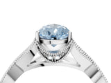 White gold Fancy Blue Pear Cut Cut Diamond Twisted Band with Milgrain Pave Setting and Four-Prong Setting_16