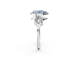 White gold Fancy Blue Pear Cut Cut Halo Diamond Infinity Band with Four-Prong Setting_2
