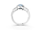 White gold Fancy Blue Pear Cut Cut Halo Diamond Infinity Band with Four-Prong Setting_3