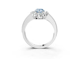 White gold Fancy Blue Pear Cut Cut Halo Diamond Pavé Engagement Ring with Milgrain Detailing_3