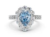 White gold Fancy Blue Pear Cut Cut Halo Diamond Pavé Engagement Ring with Milgrain Detailing_42