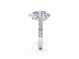 White gold Fancy Blue Pear Cut Cut Halo Diamond Pavé Engagement Ring with Milgrain Detailing_44