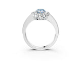 White gold Fancy Blue Pear Cut Cut Halo Diamond Pavé Engagement Ring with Milgrain Detailing_45