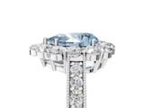 White gold Fancy Blue Pear Cut Cut Halo Diamond Pavé Engagement Ring with Milgrain Detailing_47
