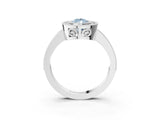 White gold Fancy Blue Pear Cut Cut Halo Pavé Diamond Ring_3