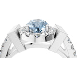 White gold Fancy Blue Pear Cut Cut Halo Split Shank Prong Set Ring_4