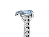 White gold Fancy Blue Pear Cut Cut Pave Band Milgrain Solitaire Ring_5