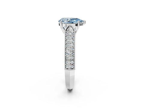 White gold Fancy Blue Pear Cut Cut Pave Split Shank Engagement Ring with Four-Prong Setting_14