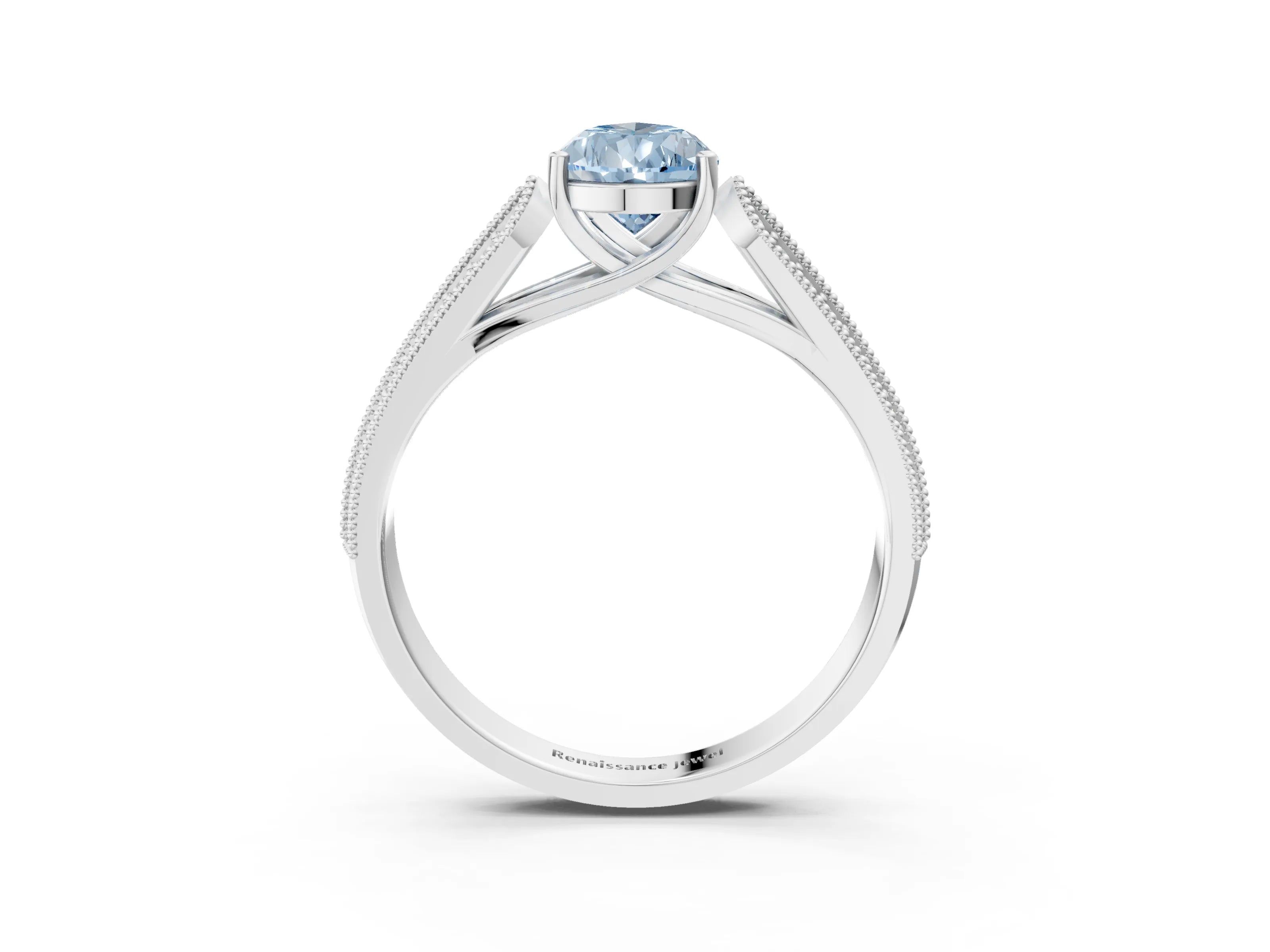 White gold Fancy Blue Pear Cut Cut Pave Split Shank Engagement Ring with Four-Prong Setting_15
