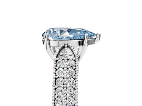 White gold Fancy Blue Pear Cut Cut Pave Split Shank Engagement Ring with Four-Prong Setting_17