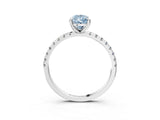 White gold Fancy Blue Pear Cut Diamond Brilliant Solitaire Ring with Pavé Band and Four-Prong Setting_27