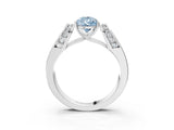 White gold Fancy Blue Pear Cut Diamond Channel Set Solitaire Ring with Four-Prong Setting_40