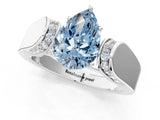White gold Fancy Blue Pear Cut Diamond Channel Set Solitaire Ring with Four-Prong Setting_70