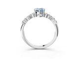 White gold Fancy Blue Pear Cut Diamond Cluster Pavé Band with Four-Prong Setting_15