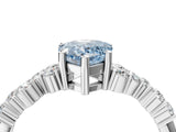 White gold Fancy Blue Pear Cut Diamond Cluster Pavé Band with Four-Prong Setting_16