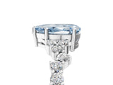 White gold Fancy Blue Pear Cut Diamond Cluster Pavé Band with Four-Prong Setting_17