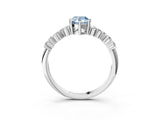 White gold Fancy Blue Pear Cut Diamond Cluster Pavé Band with Four-Prong Setting_6
