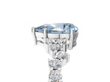 White gold Fancy Blue Pear Cut Diamond Cluster Pavé Band with Four-Prong Setting_8