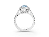White gold Fancy Blue Pear Cut Diamond Double Halo Ring with Split Shank and Prong Setting_30