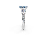 White gold Fancy Blue Pear Cut Diamond Engagement Ring with Baguette Side Stones and Channel Set Band_34