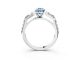 White gold Fancy Blue Pear Cut Diamond Engagement Ring with Baguette Side Stones and Channel Set Band_35