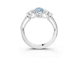 White gold Fancy Blue Pear  Cut Diamond Engagement Ring with Bezel Set Round Side Stones and Prong Setting_51