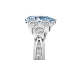 White gold Fancy Blue Pear  Cut Diamond Engagement Ring with Bezel Set Round Side Stones and Prong Setting_53