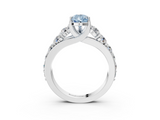 White gold Fancy Blue Pear  Cut Diamond Engagement Ring with Pavé Band and Four-Prong Setting_6