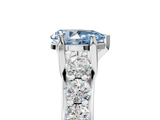 White gold Fancy Blue Pear  Cut Diamond Engagement Ring with Pavé Band and Four-Prong Setting_8