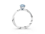 White gold Fancy Blue Pear Cut Diamond Engagement Ring with Side Stone Accents and Four-Prong Setting_15