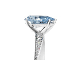 White gold Fancy Blue Pear Cut Diamond Engagement Ring with Side Stone Accents and Four-Prong Setting_17