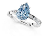 White gold Fancy Blue Pear Cut Diamond Engagement Ring with Side Stone Accents and Four-Prong Setting_37
