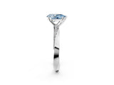 White gold Fancy Blue Pear Cut Diamond Engagement Ring with Side Stone Accents and Four-Prong Setting_38