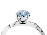White gold Fancy Blue Pear Cut Diamond Engagement Ring with Side Stone Accents and Four-Prong Setting_40