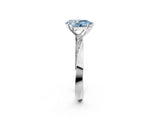 White gold Fancy Blue Pear Cut Diamond Engagement Ring with Side Stone Accents and Four-Prong Setting_49