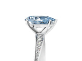 White gold Fancy Blue Pear Cut Diamond Engagement Ring with Side Stone Accents and Four-Prong Setting_53